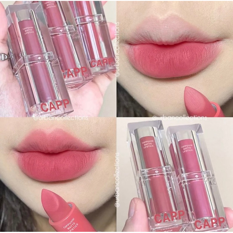 CAPPUVINI MATTE Warna Nude Pink Mosturizing Lipstick / cappuvini pink lipstik matte waterproof lip b