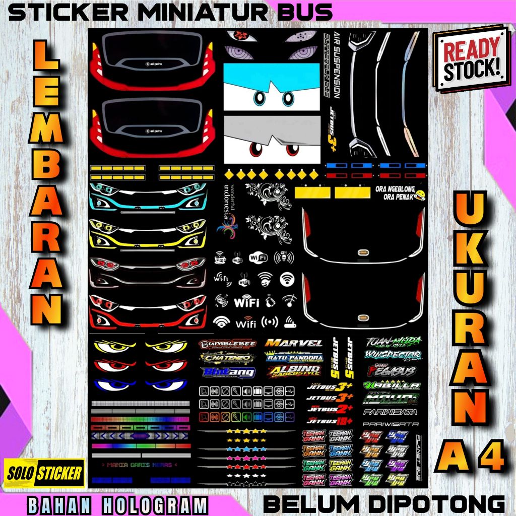 

Paket Stiker Miniatur Bus Sticker Variasi Miniatur Bus Plastik Bahan Hologram Ukuran A4