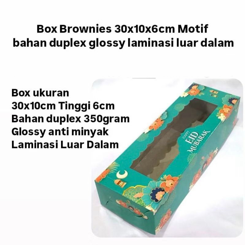 

( 5Pcs ) Box Brownies Idul Fitri Ukuran 30x10x6cm Dus Rollcake Eid Mubarak Kotak Kue Bolu Gulung Lebaran Laminasi