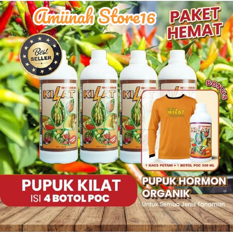 Pupuk Kilat - Paket 4L Pupuk Cair Organik Kilat Original Agen Bandung Free Bubble