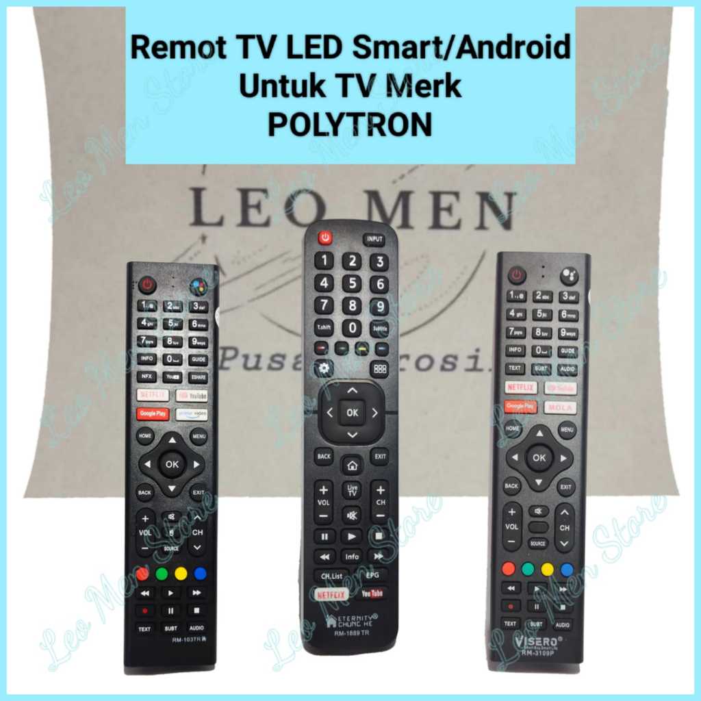 Remot TV LED/LCD Smart~Remote TV LED/LCD Android~Untuk TV Merk POLYTRON