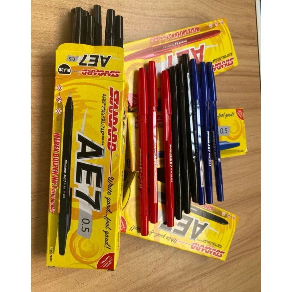 

Pulpen Standard AE7 / Bolpen Standard AE7 0.5mm Original Hitam Biru Merah