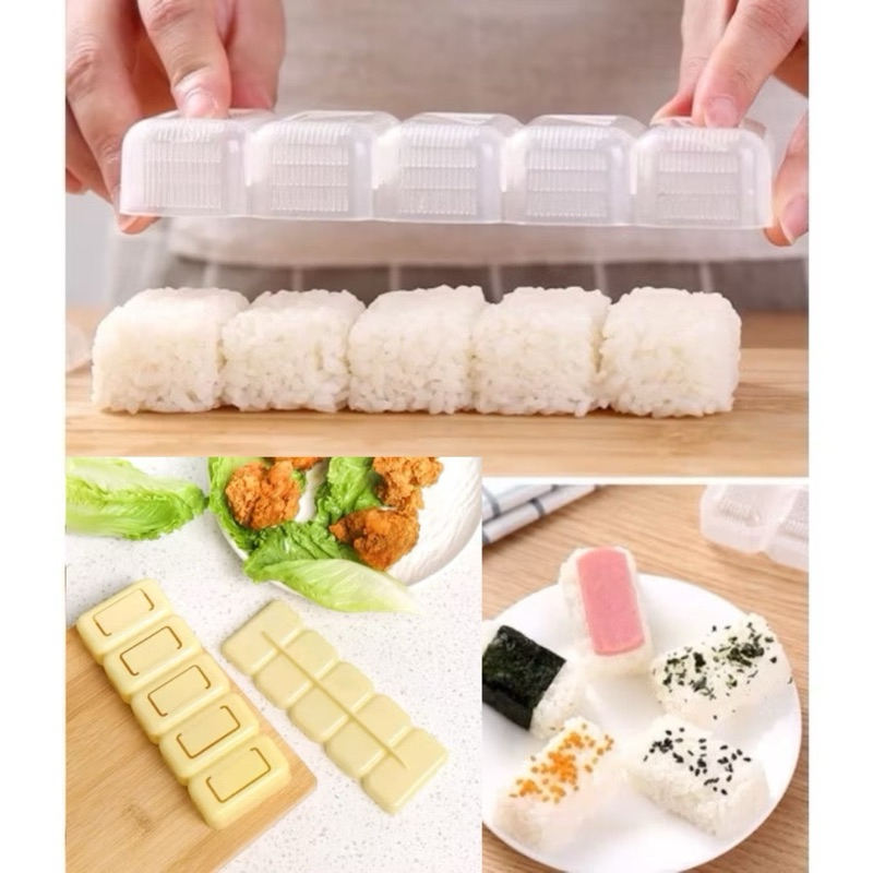 CETAKAN NASI 5 SUSHI / KIMBAB PERSEGI / ONIGIRI KOTAK / SUSHI MAKER