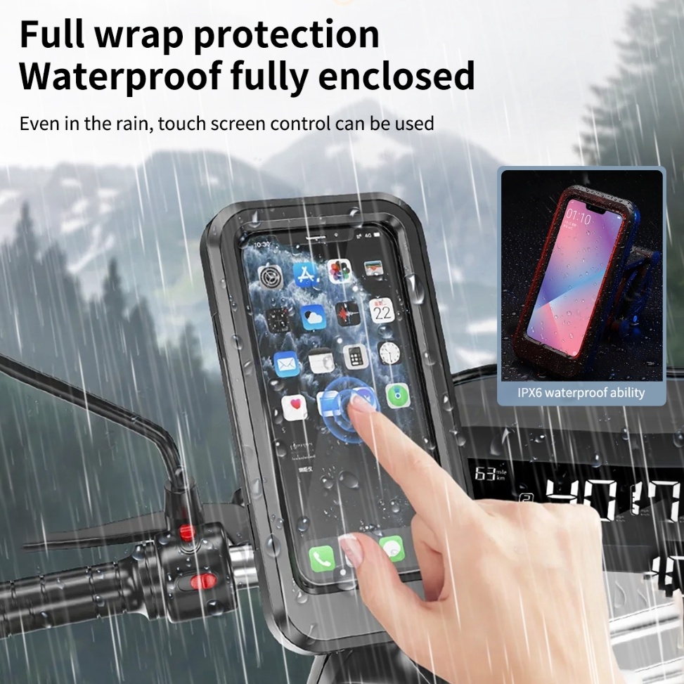 KODE O16X Supernova Holder Hp Motor Waterproof Anti Air Kuat Kokoh Untuk Pemasangan Di Stang Motor