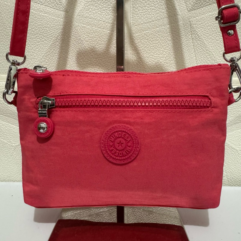 tas sling bag wanita. tas sling bag nilon mindesa preloved pink