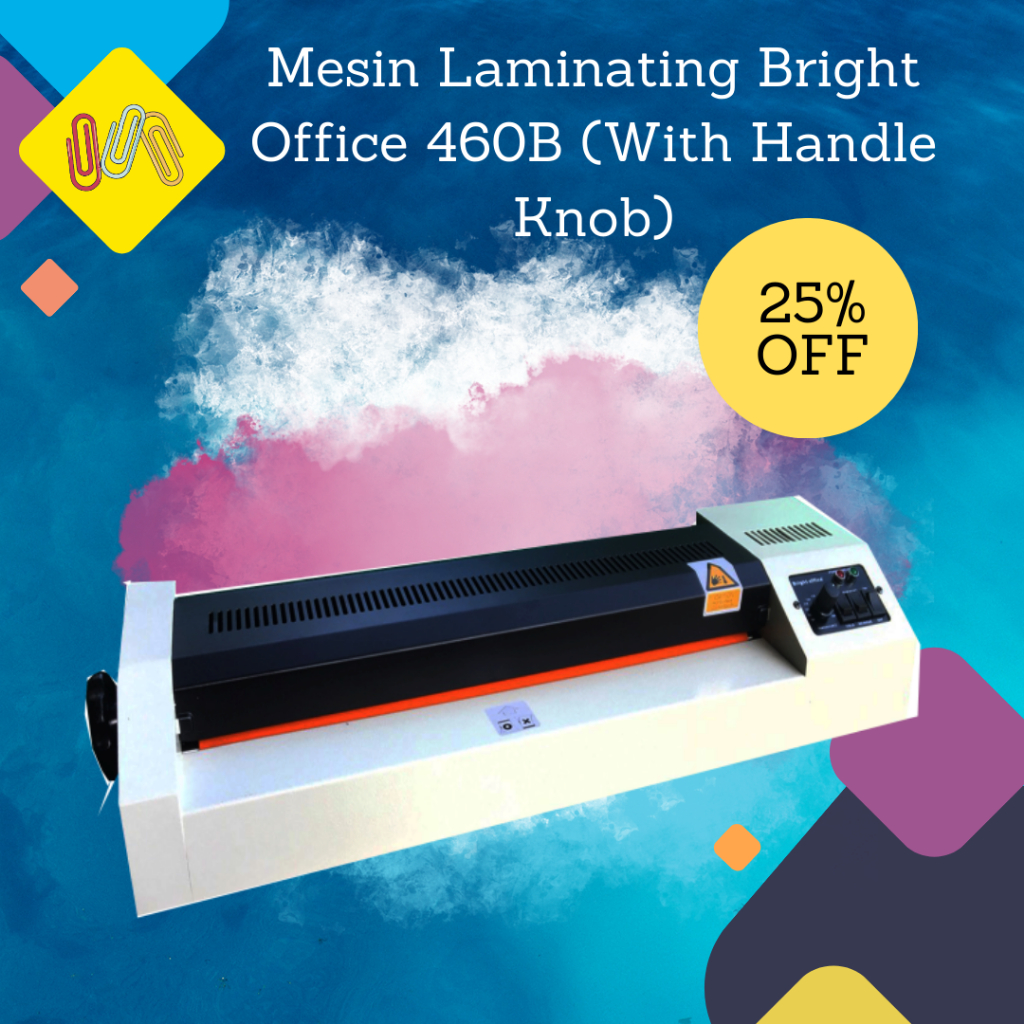 

Mesin Laminating / Laminator Machines Bright Office 460B (With Handle Knob)