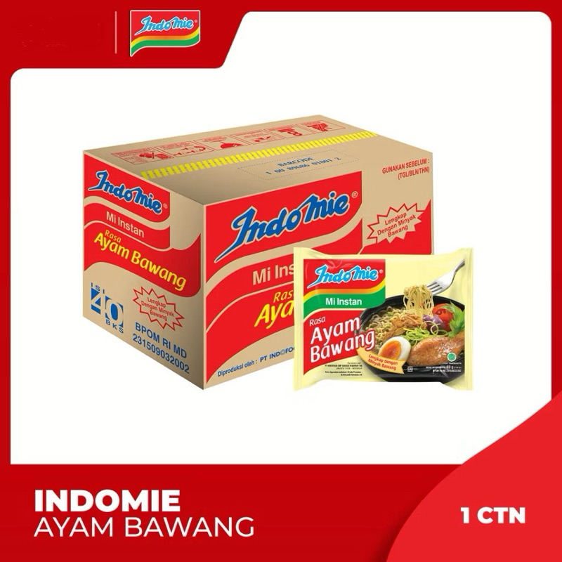 

Indomie ayam bawang 1dus 40pcs