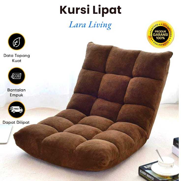 Lara - Kursi Lesehan Lipat Lantai Malas Beludru Dewasa