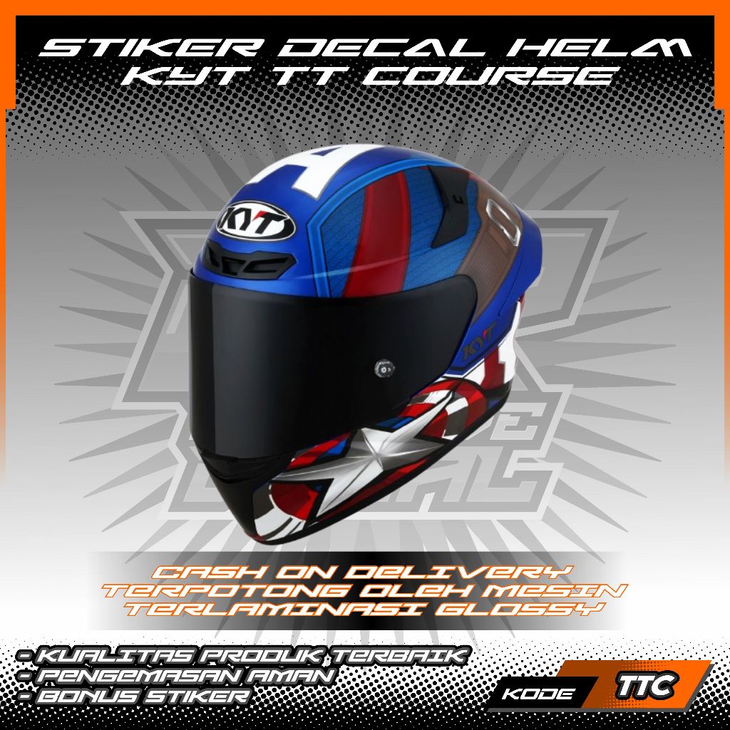 STIKER DECAL HELM KYT TT-COURSE FULLFACE PART 2 | DECAL HELM | DECAL STIKER