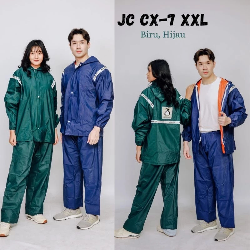 Jas Hujan Penguin Jaket Celana PVC Tebal CX 7 L/XL/XXL
