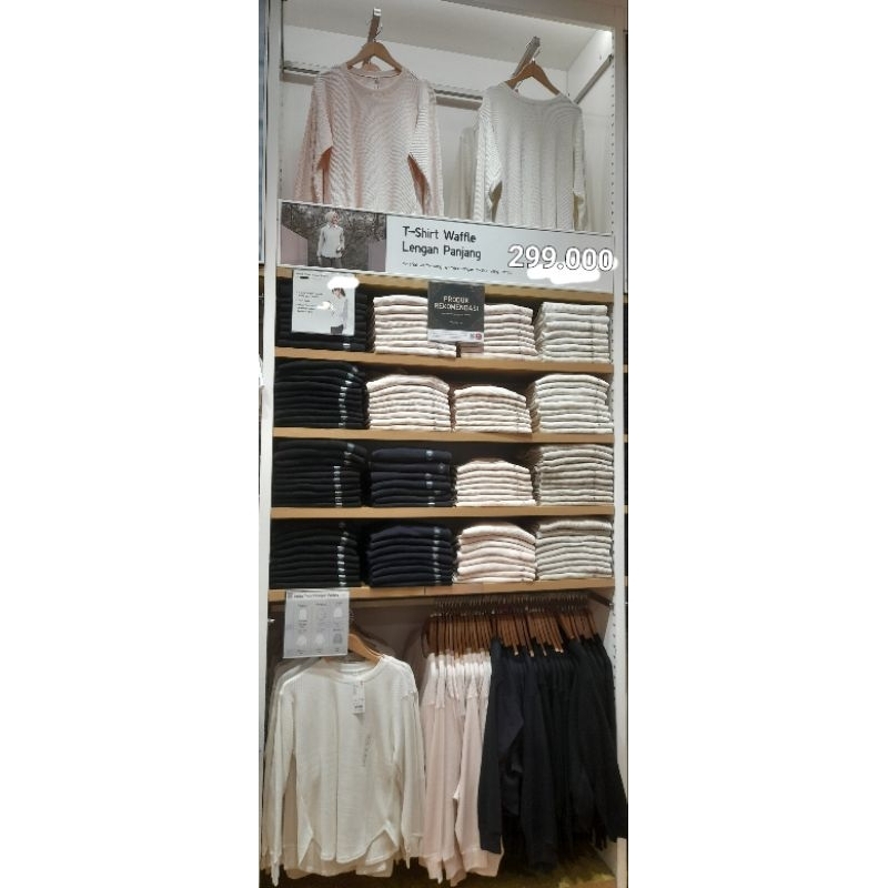 Tshirt waffle uniqlo lengan panjang/ tshirt waffle lengan panjang