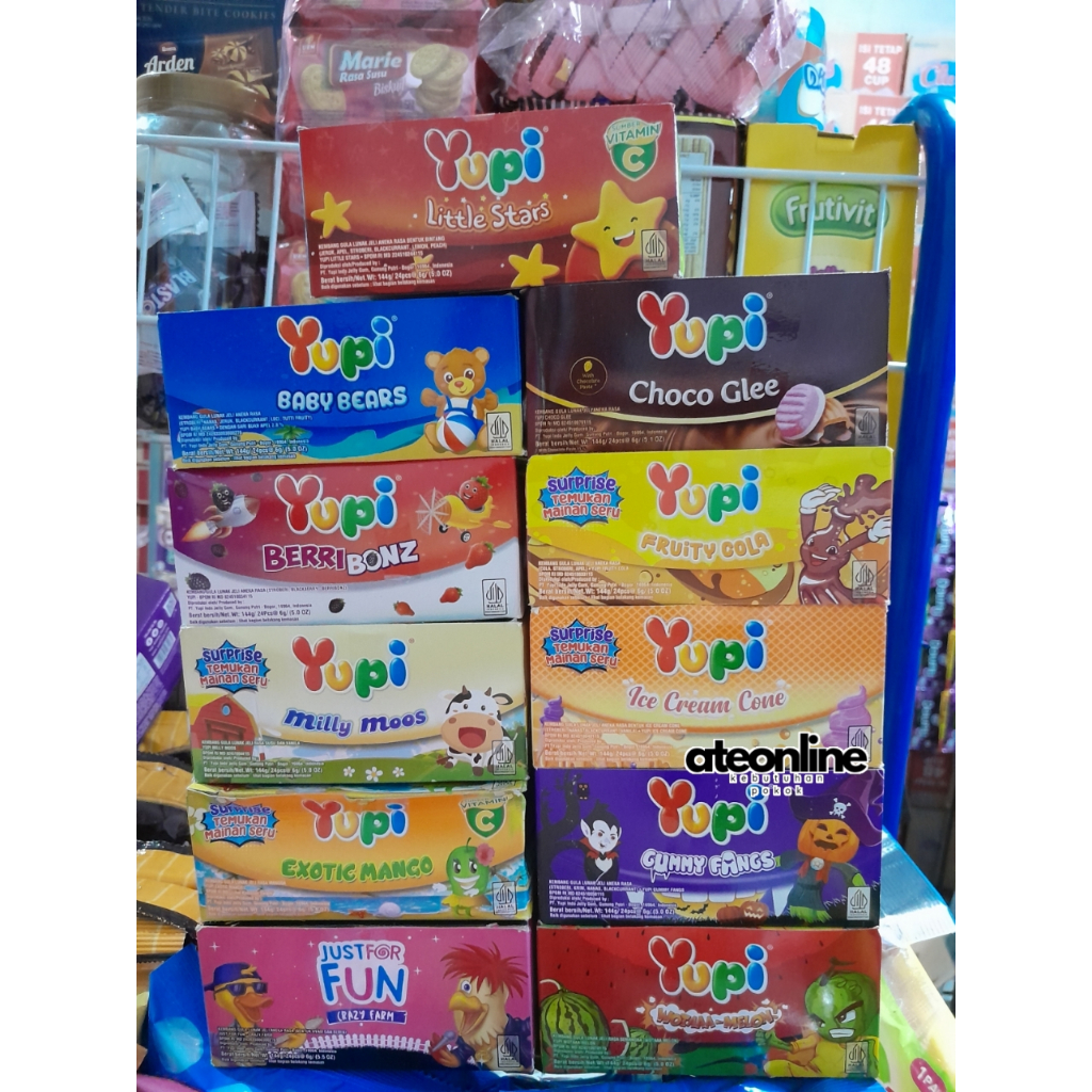 

Yupi 500 Box Ice Cream Bears Little Star [isi 24 bungkus]