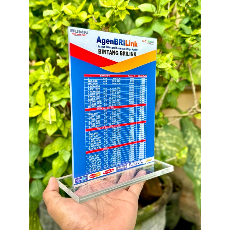 

BAHAN BERKUALITAS TEBAL UKURAN 15x20 AKRILIK MEJA AGEN BRI BRILINK BISA REQUEST EDIT