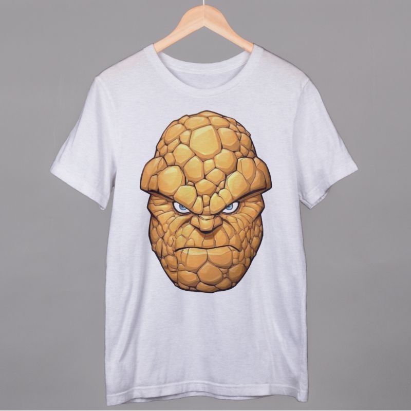 Kaos The Thing Fantastic Four Ben Grimm Unisex Lengan Pendek Katun Tebal Halus