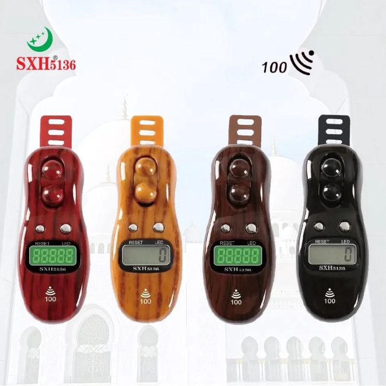 KODE A16U SXH Tasbih Digital Led 1 Bunyi Kayu Model 33 S