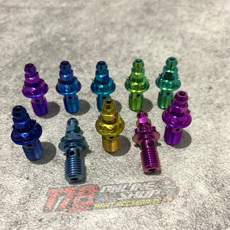 baut titanium banjo kaliper selang rem selang rem + pembuangan angin