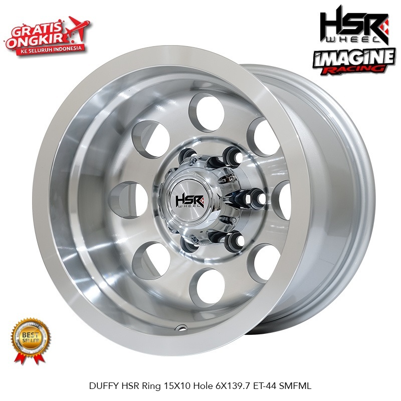 VELG MOBIL HSR DUFFY RING 15 LEBAR 10 PCD 6X139,7 UNTUK BLAZER HARDTOP PRADO PANTHER