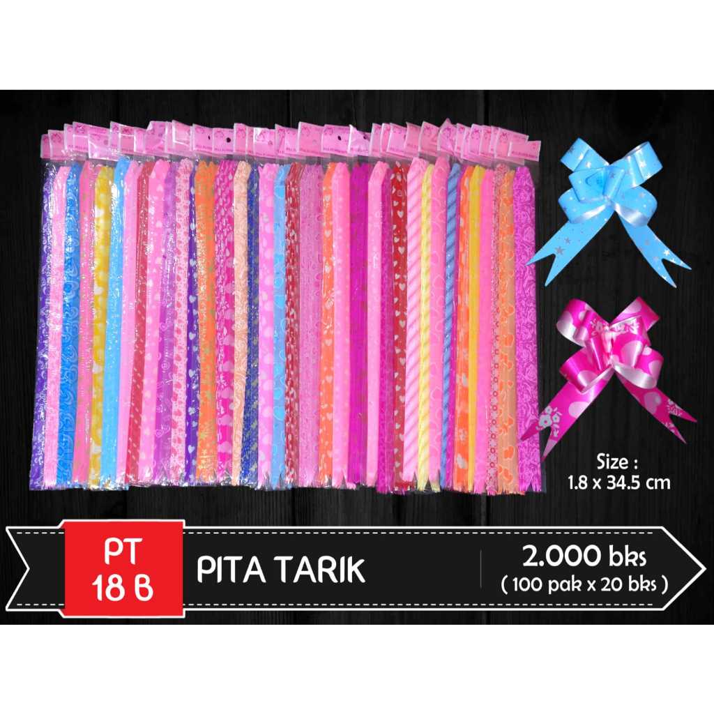 

(10 Pcs) Pita Tarik Sedang PT-18B 1.8x34.5cm / Pita Serut Sedang PT-18B 1.8x34.5cm