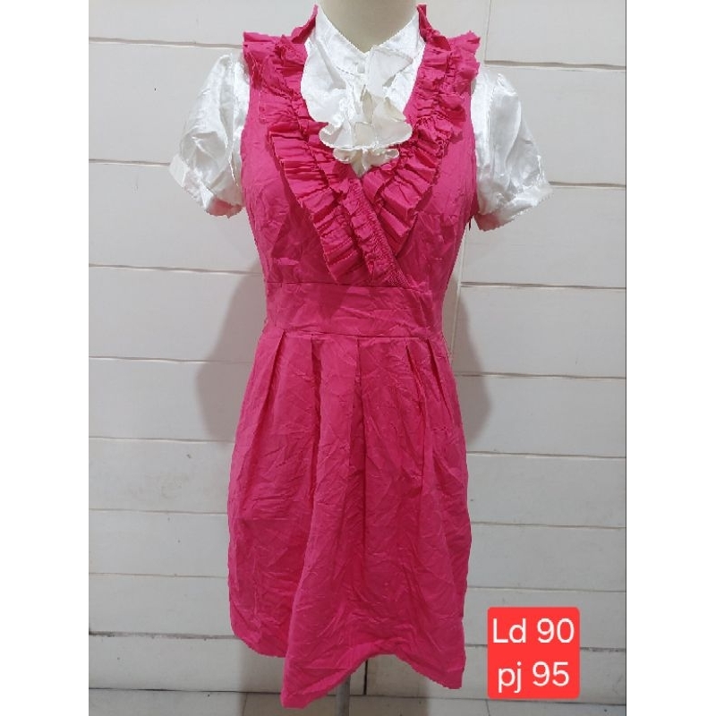 White house black market Midi dress pink fusia one set dress