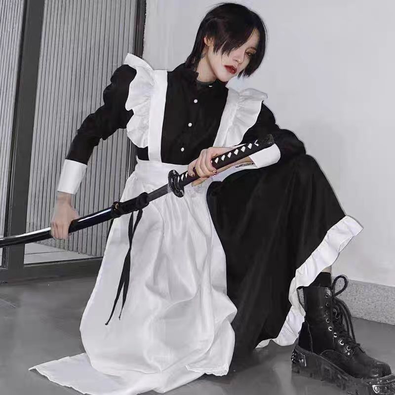 maid cosplay anime pembantu long dress