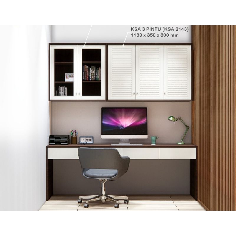 Lemari buku kaca rak buku gantung dinding