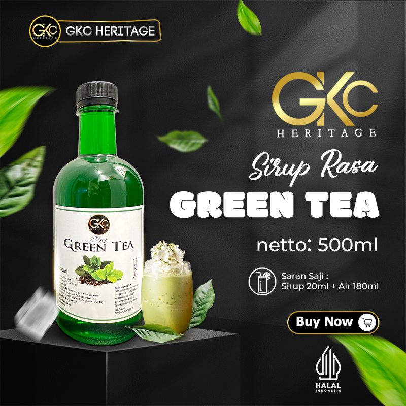 

GKC Heritage Sirup Bali - Sirup Cair Konsentrat Minuman Green Tea - HALAL - 500ml - Green Tea Syrup Botol