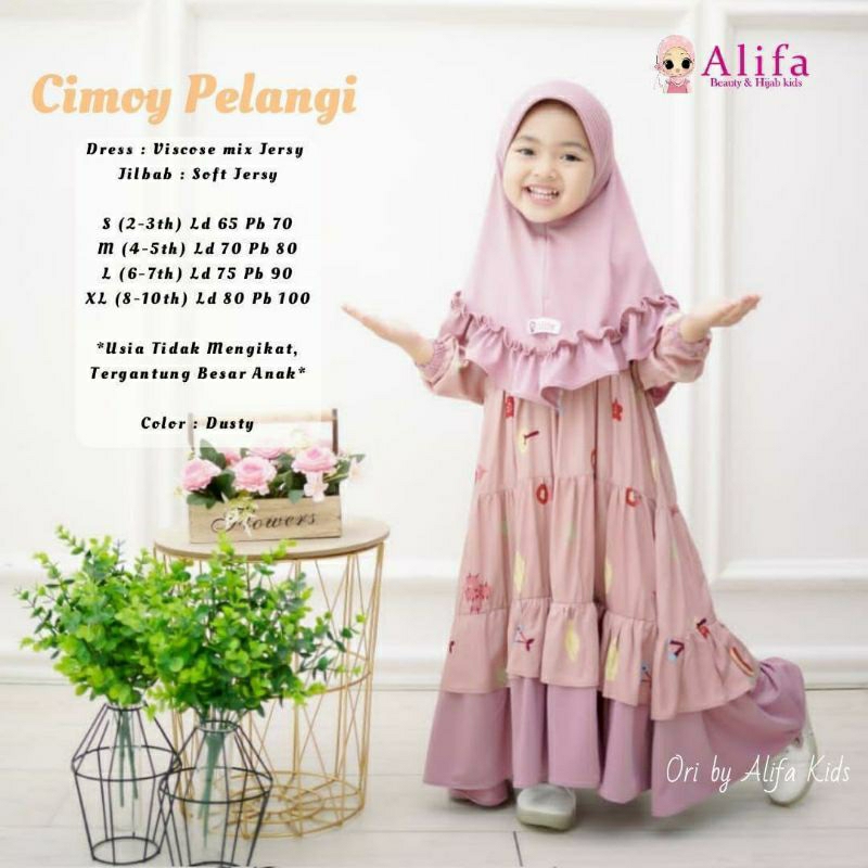 Cimoy Pelangi Kids Gamis Anak Perempuan Ori Alifa
