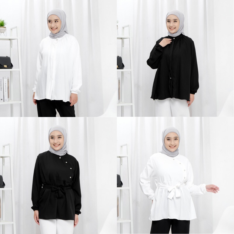 ATASAN KEMEJA BAJU BLOUSE WANITA BUSUI - ATASAN JUMBO WANITA SHAKILA LD 110 120