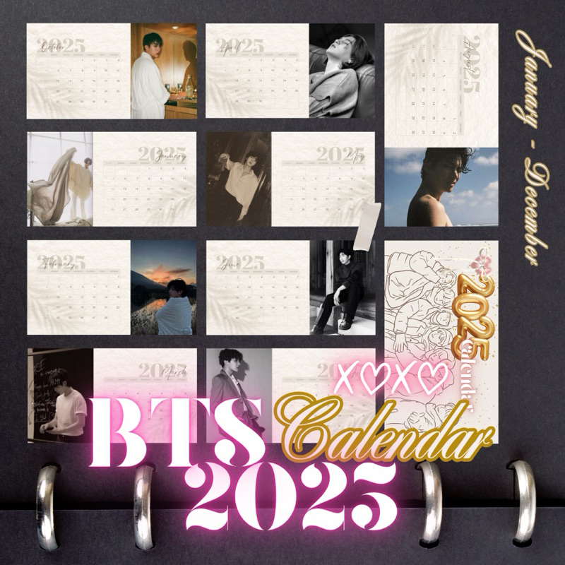 

BTS Kalender 2025 (12 bulan FULL SET) KPOP MERCG