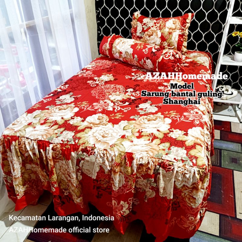 Sprei Rumbai Katun Motif Bunga Mawar Cantik
