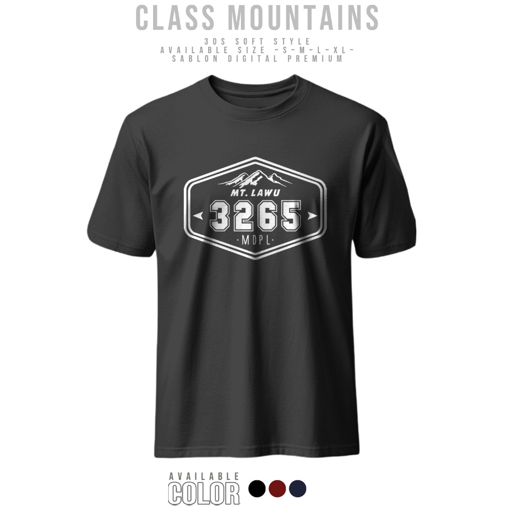 Kaos Distro Terbaru Gunung Lawu 3265 Mdpl Design Simple 30s Soft Style Unisex