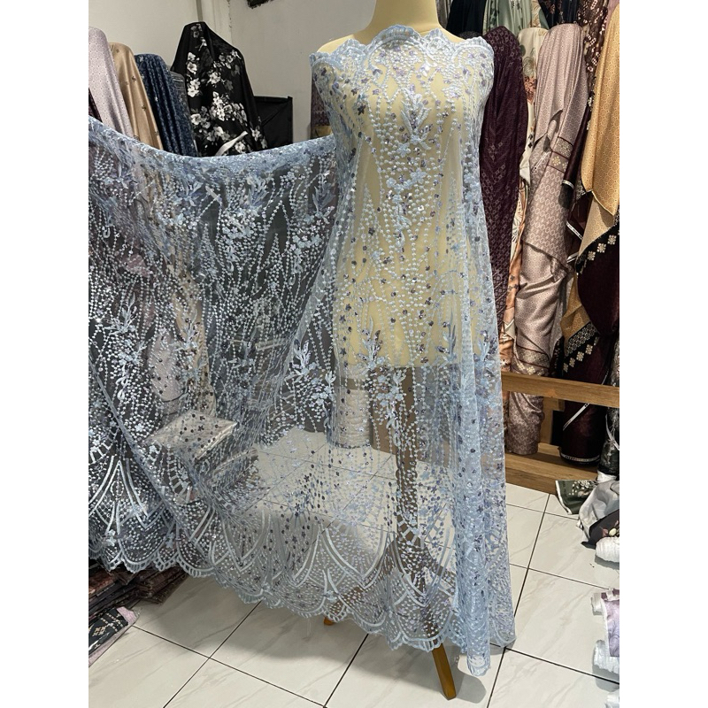 kain brokat polycord | bahan brokat kebaya | baju traditional modern | tulle bordir | paket brismeid