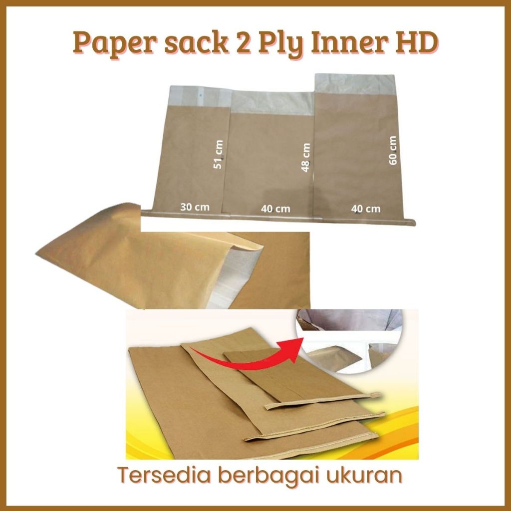 

Papersack karung kertas 2 ply serbaguna kantong packaging