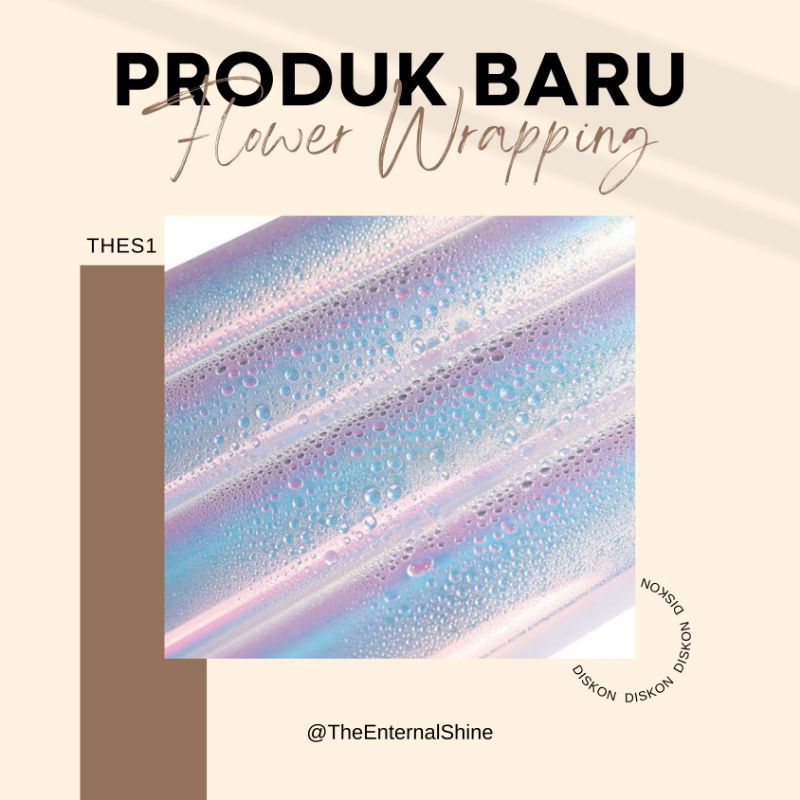

[1pcs]Kertas Buket Holo / Clear Hologram Paper - Flower Wrapping Cellophane Hologram Bening untuk Bucket