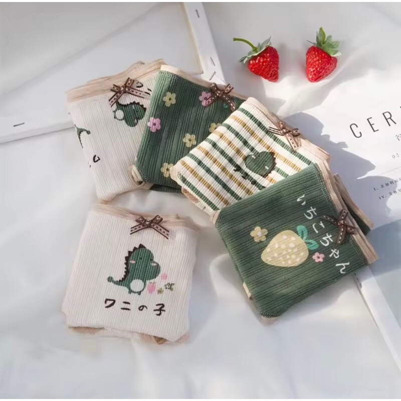 PROMO 12 PCS CELANA DALAM WANITA KOREA MOTIF LUCU Dewasa,celana dalam cd korea,cd lucu bahan random,