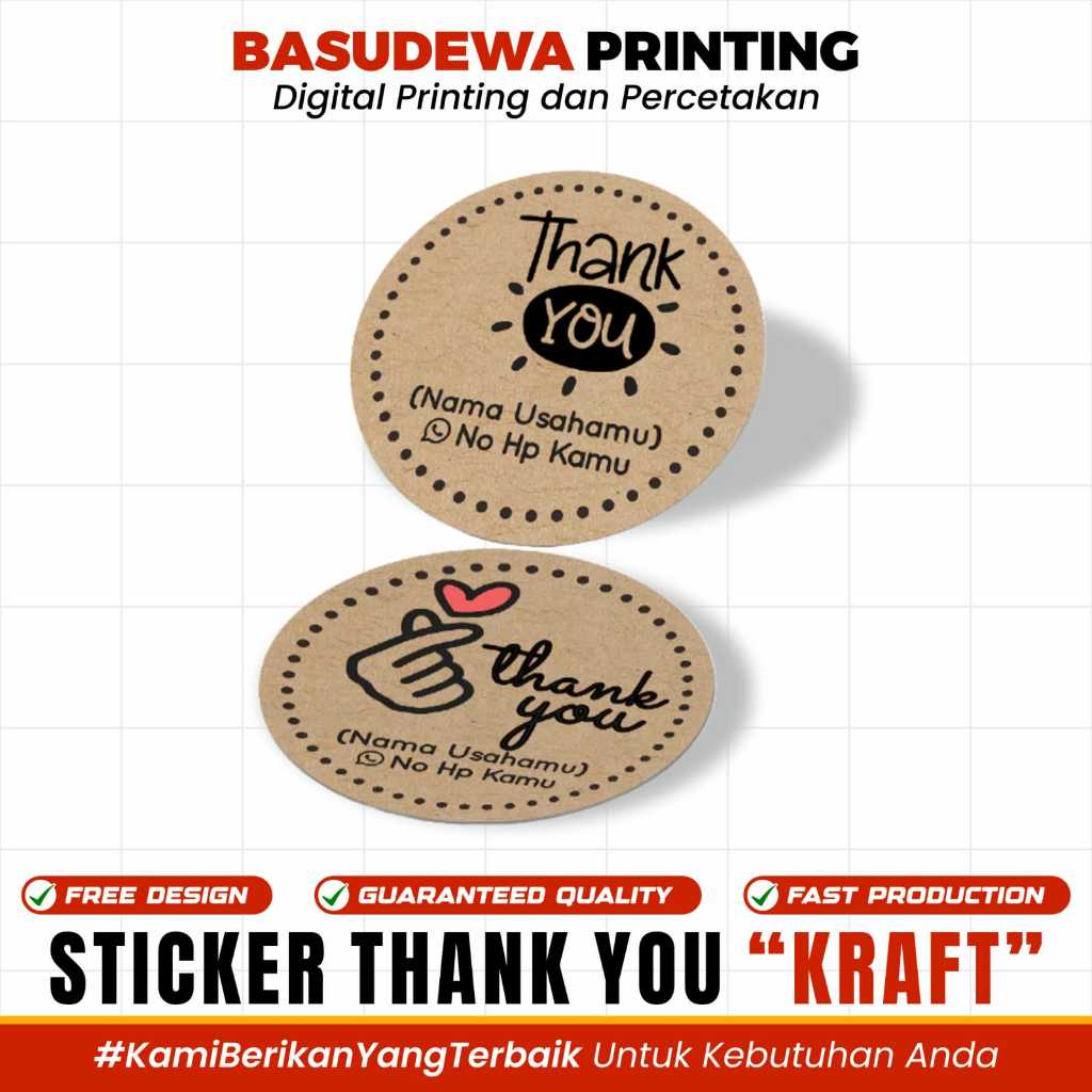 

Stiker Thank You For Order - Sticker Thank You Bahan Kraft | Free Cutting