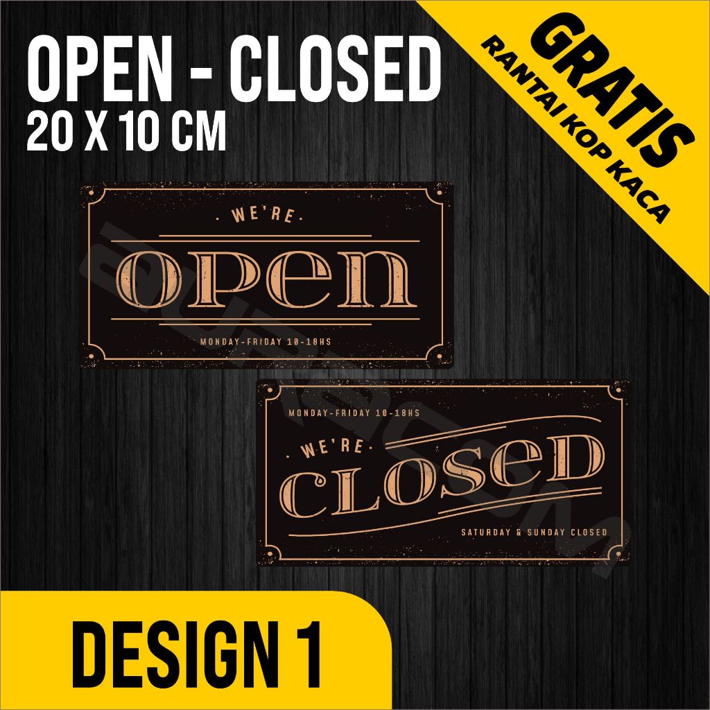 COD,OPEN CLOSED Akrilik siap Pakai/Acrylic Open Closed Design Retro / Custom-FreeDesign ( A 297 )