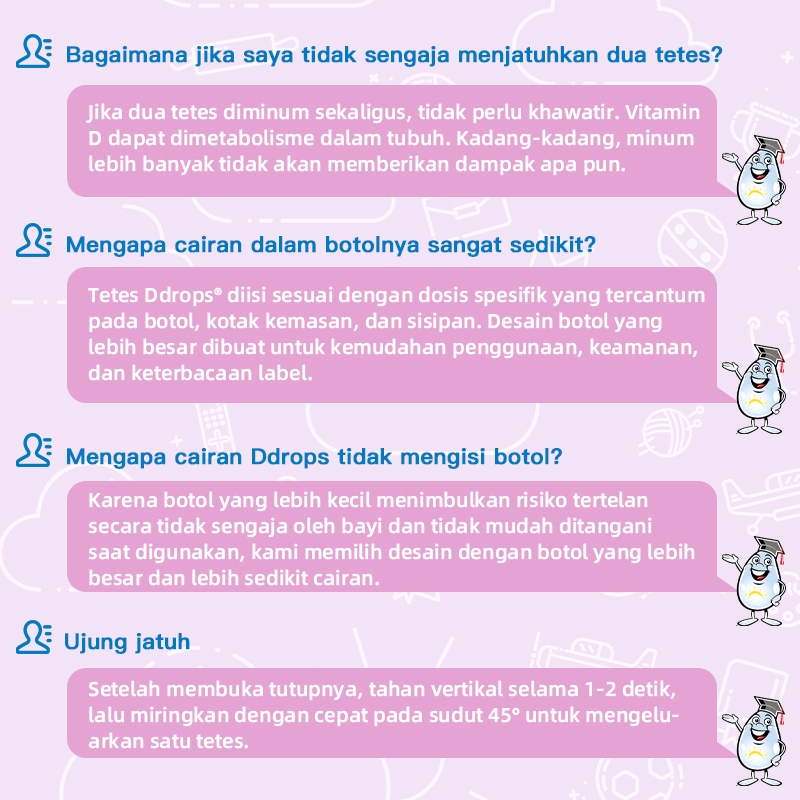 Ddrops Kombinasi Pertumbuhan & Imun Anak: Vitamin D3 600IU + Kalsium K2, Magnesium, & Zinc.