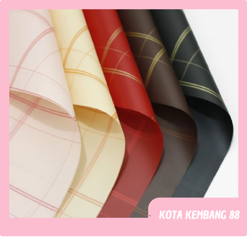 

20 LEMBAR Kertas Buket Bunga Motif Garis Flower Wrapping Cellophane Paper KB094