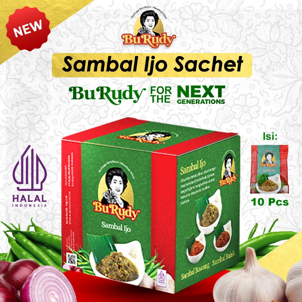 

BEST SELLER | Sambal Sachet Ijo Bu Rudy Isi 10