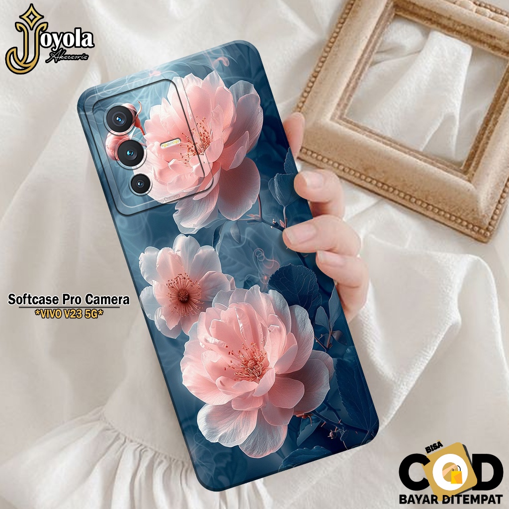 JOYOLA Case VIVO V23 5G - Fashion Case Bunga - Softcase VIVO V23 5G - Pro Camera - Casing VIVO V23 5