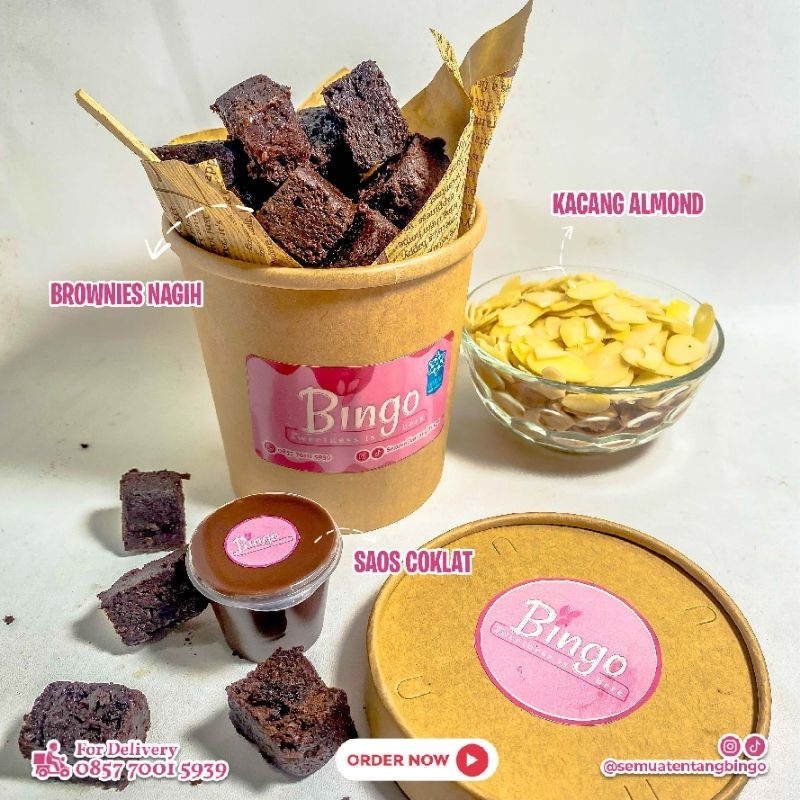 

Brownies PaperBowl 16oz Toping Almond