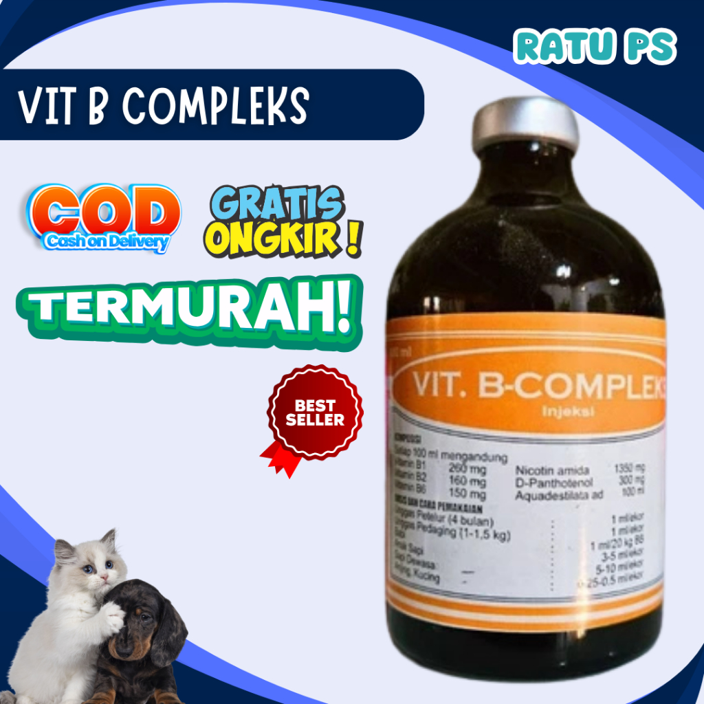 B compleks 100 ml - B kompleks Hewan 100 ml - Vitamin Hewan B kompleks