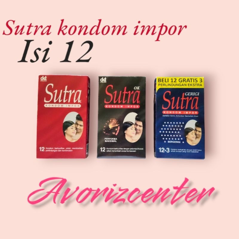 Sutra kondom impor isi 12 merah, hitam, biru