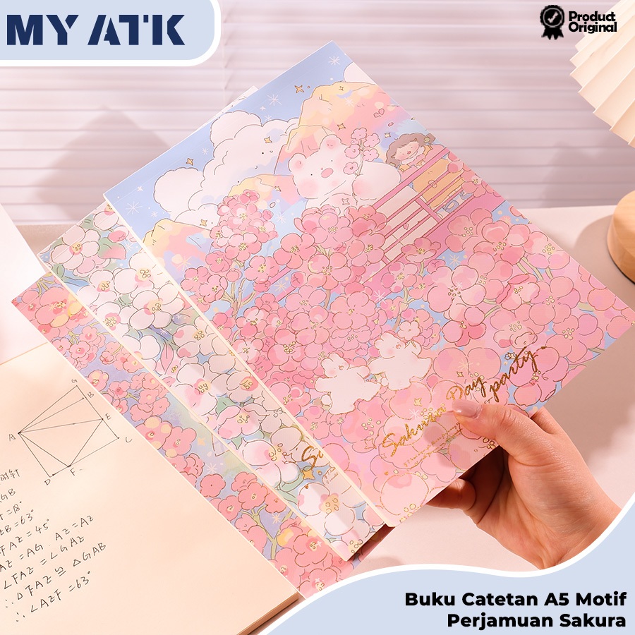 

Notebook Polos Sakura/ Sketchbook Buku Catatan Blank A5 Pinky Notepad