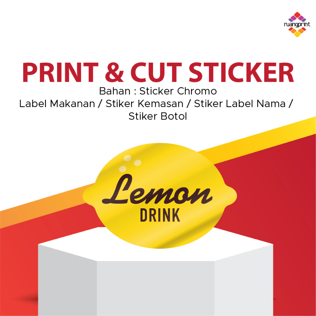 

Cetak stiker label bentuk bulat bahan chromo / stiker makanan sticker kue / stiker olshop / sticker A3 + cutting