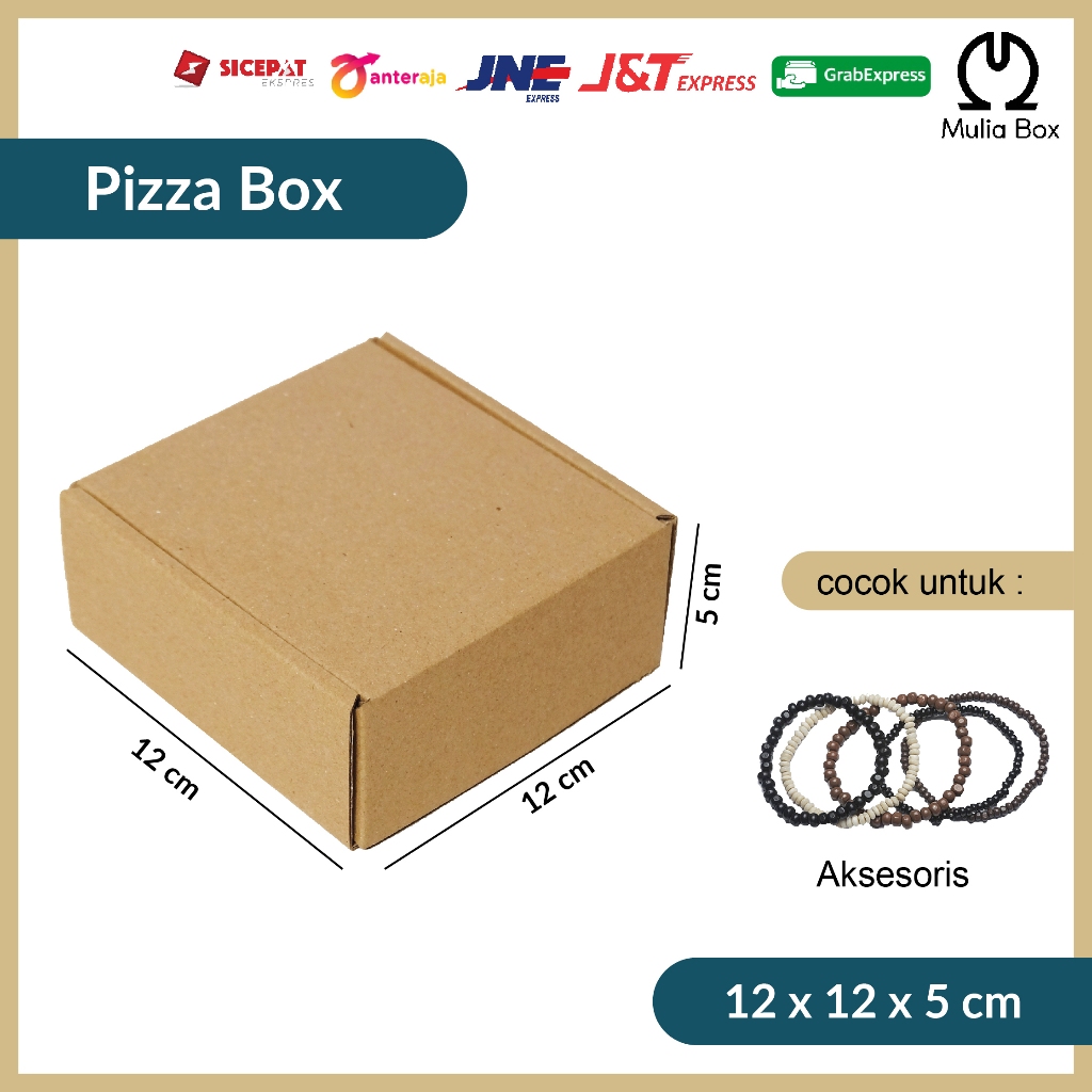 

Kardus Packing Pizza Box 12 x 12 x 5 cm Corrugated Die Cut Karton Kecil Polos Aksesoris