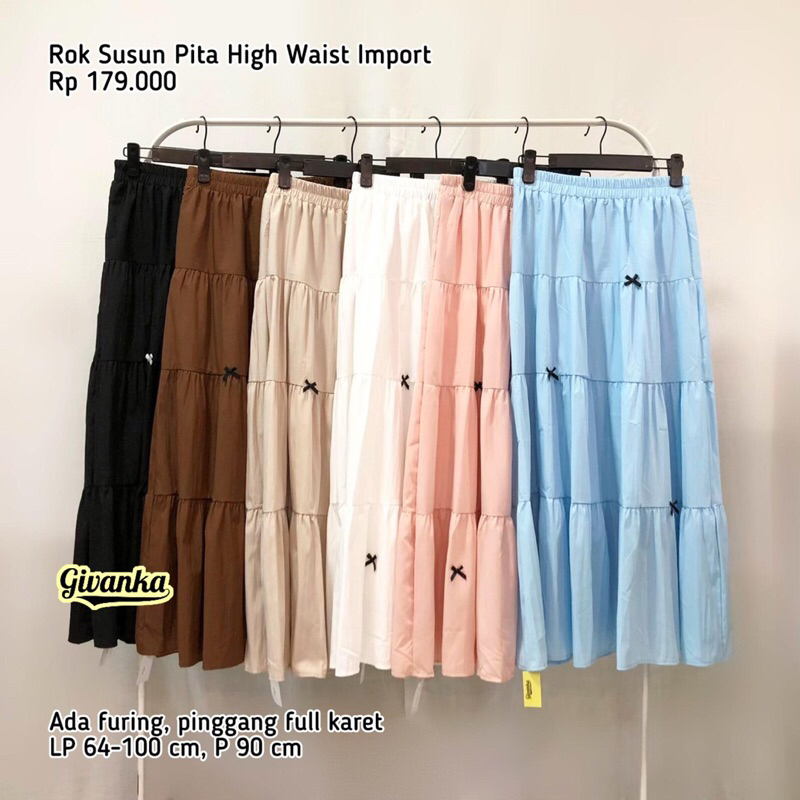 ROK SUSUN PITA HIGH WAIST IMPORT // ROK PITA LUCU // ROK HIGHLIGHTS WANITA // ROK SUSUN IMPORT