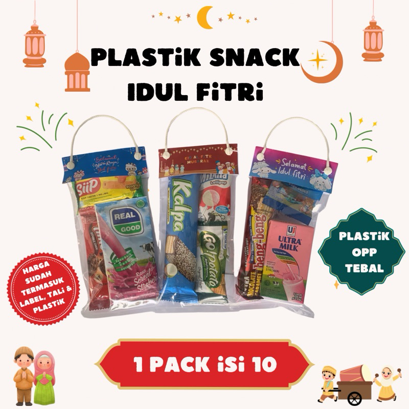 

10 PCS PLASTIK SNACK LEBARAN | KEMASAN SNACK IDUL FITRI THR