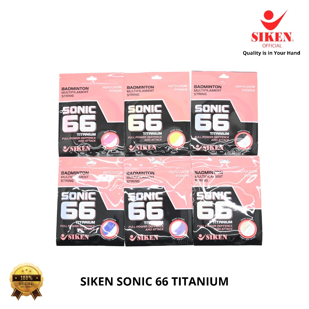 SIKEN Badminton Senar Siken Sonic 66 Ti Titanium Senar Raket Siken